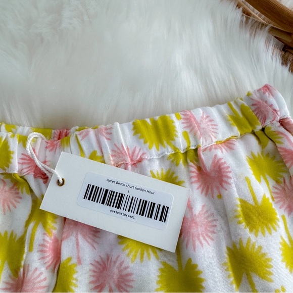 Marea Apres Beach Cotton Gauze Shorts In Golden Hour Pockets NEW L - Picture 7 of 13